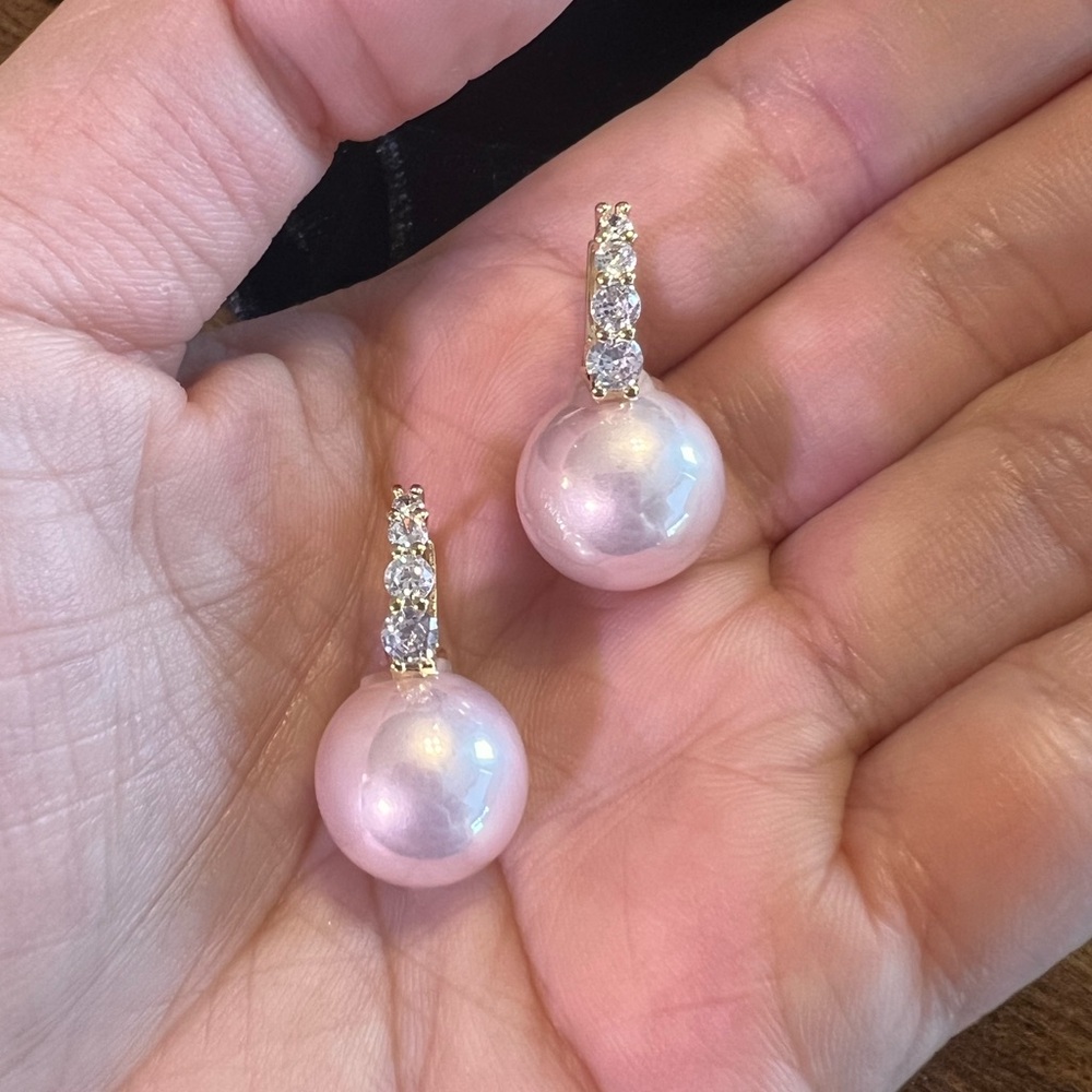 Sterling Silver Shell Pearl Drop Earrings